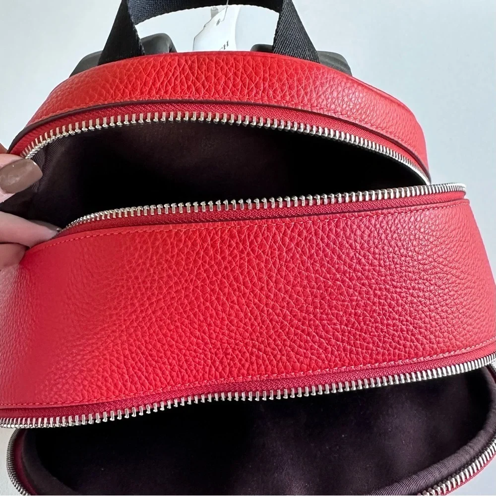 COACH Miami Red Court Pebbled Leather Backpack